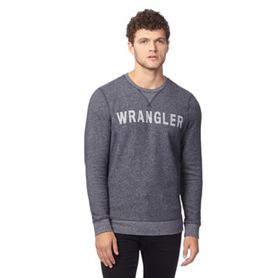 Big and tall grey crew neck 'wrangler' sweatshirt